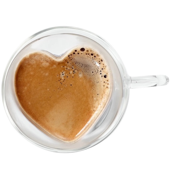 Heart Glass Coffee Mugs - Picture 4 of 6